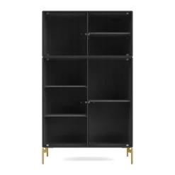 Hot Montana Vitrina Ripple III 69,6x117,6x38 cm, Anthracite-ben brass Gris