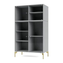 Online Montana Vitrina Ripple III 69,6x117,6x38 cm, Fjord-ben brass Gris