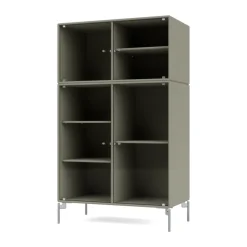 Outlet Montana Vitrina Ripple III 69,6x117,6x38 cm, Fennel-ben chrome Gris