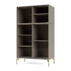 Clearance Montana Vitrina Ripple III 69,6x117,6x38 cm, Truffle-ben brass GrisMarrón