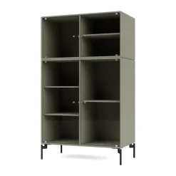 Clearance Montana Vitrina Ripple III 69,6x117,6x38 cm, Fennel-ben black Gris