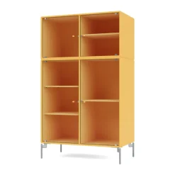 Discount Montana Vitrina Ripple III 69,6x117,6x38 cm, Acacia-ben chrome Amarillo
