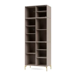 Outlet Montana Vitrina Ripple IV 69,6x187,2x38 cm, Mushroom-ben brass Beige