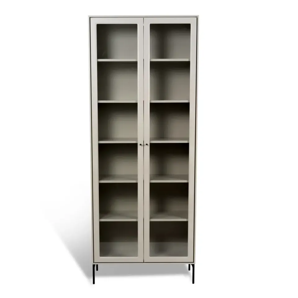 Outlet Mavis Vitrina Volt 190 cm , Detalles en negro Beige
